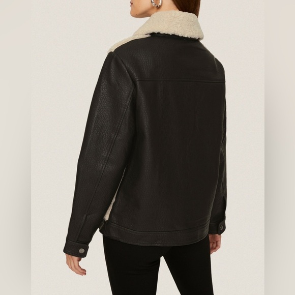 Peter Som Collective Sherpa Faux Leather Jacket - Picture 2 of 16